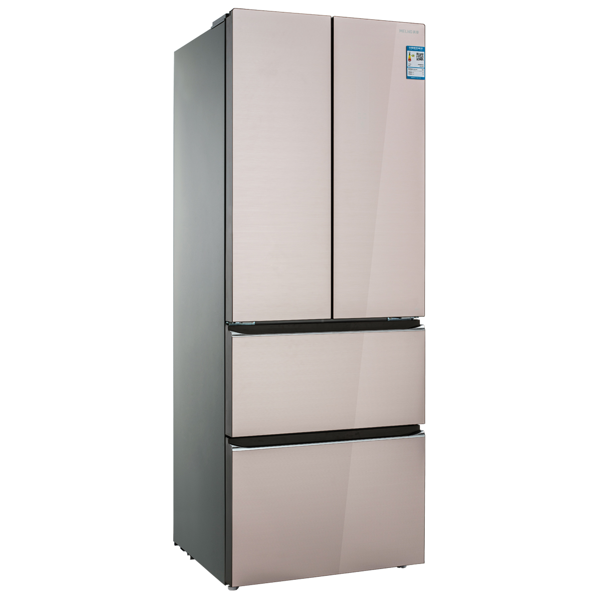 美菱（MeiLing）BCD-362WPB 雅绸粉玻璃外观 法式四门冰箱